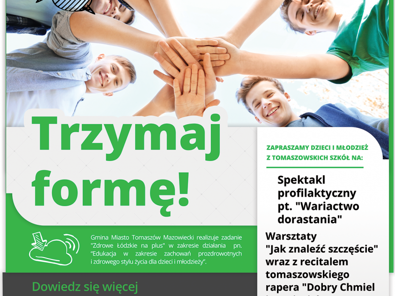 Na zdjęciu plakat działań profilaktycznych Trzymaj formę