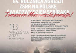 Obchody 84. rocznicy agresji ZSRR na Polskę oraz Światowego Dnia Sybiraka